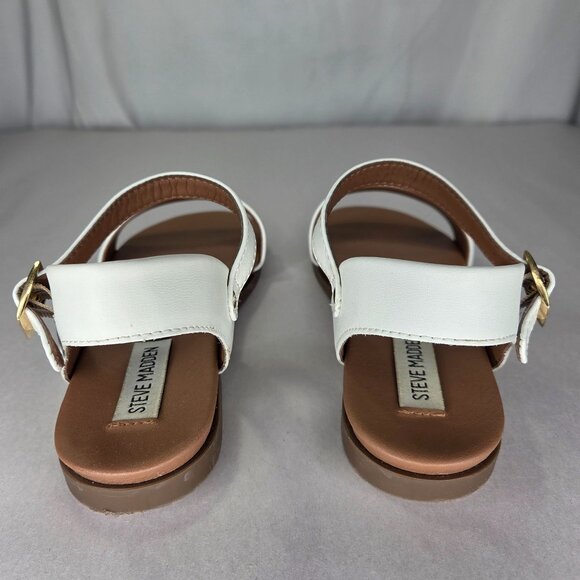 NWOT Steve Madden Dina Flat Sandals - White - Picture 4 of 7